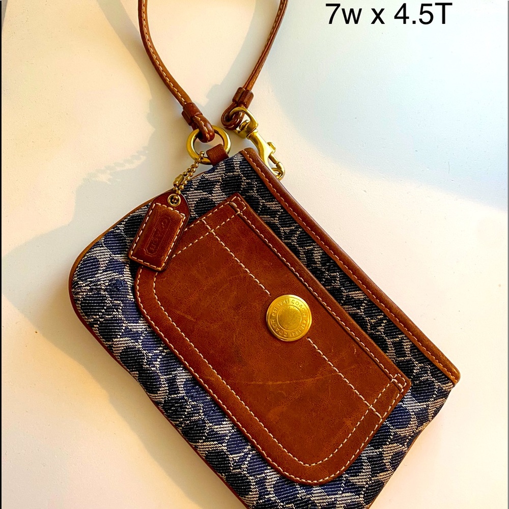 Coach denim wristlet
